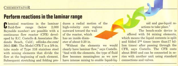 reactions in the laminar fluid-flow range